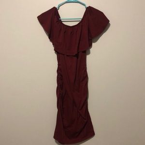 Maroon maternity dress